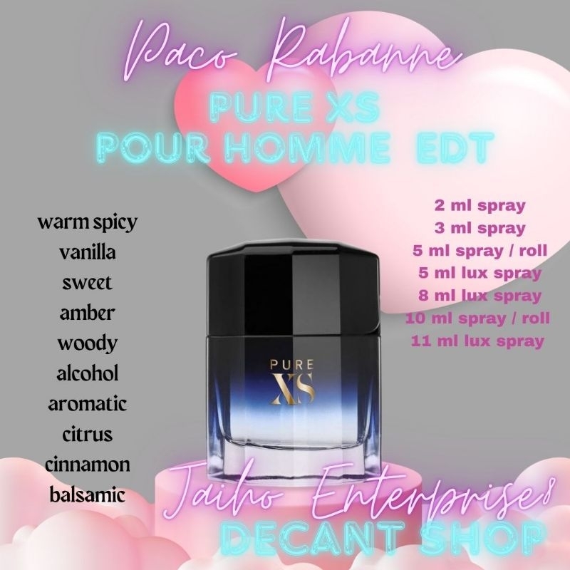 Authentic Perfume Samples Paco Rabanne Pure XS for Men EDT 2-11ml ...