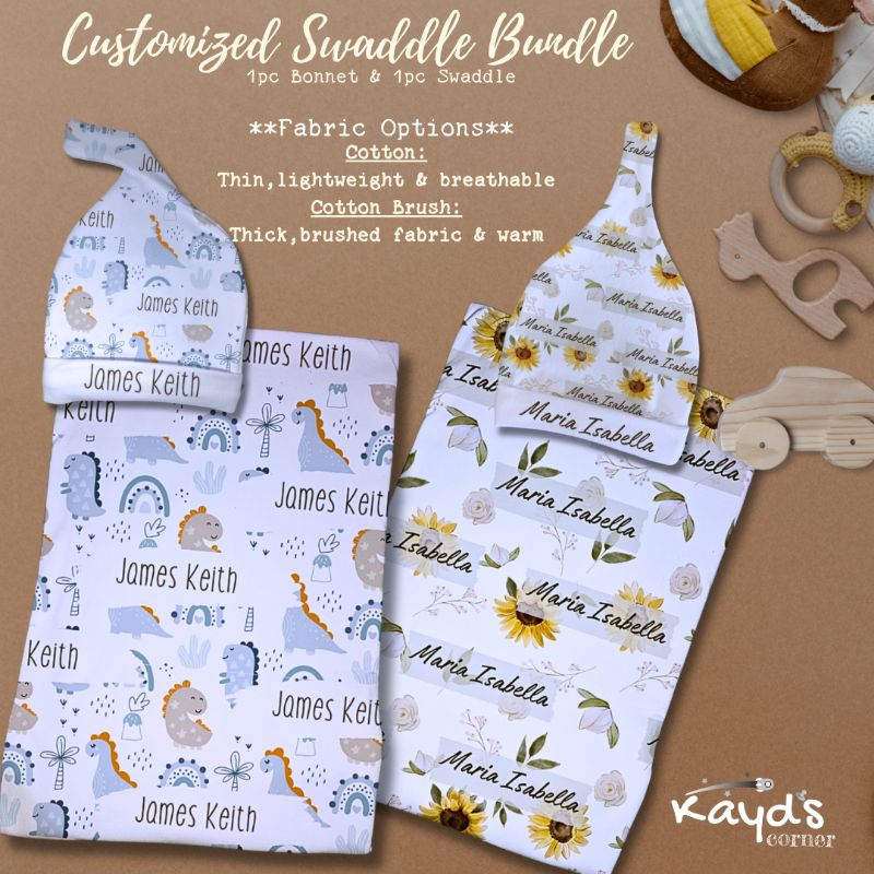 Kayd's Customized Swaddle Bundle (Swaddle and Bonnet) **NEW PRODUCT ...