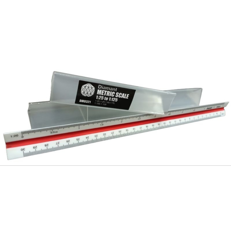Diamant Metric Scale 1:25 to 1.125 in plastic case, 12 inches | Shopee ...