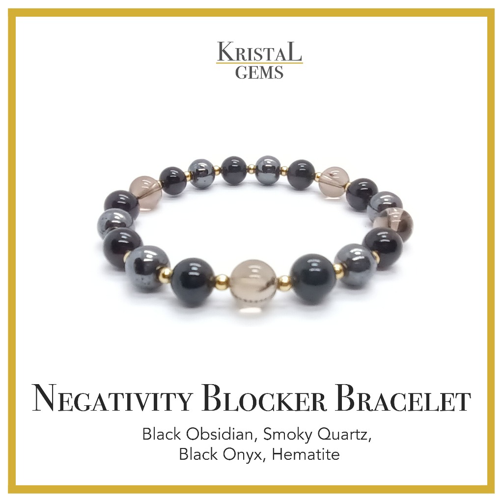 Negativity Blocker Bracelet - Black Obsidian, Smoky Quartz, Black Onyx ...