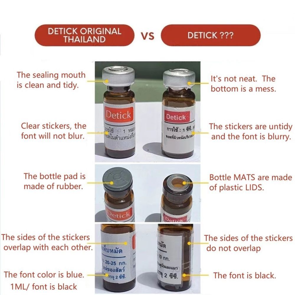 Detick & Detick Plus 1cc&2cc with Free Syringe Anti Tick and Flea Spot ...