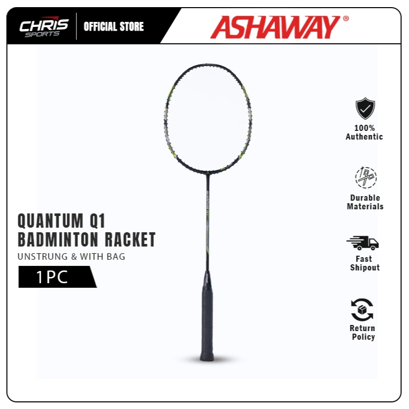 ASHAWAY QUANTUM Q1 Badminton Racket with BAG and Unstrung | Shopee ...