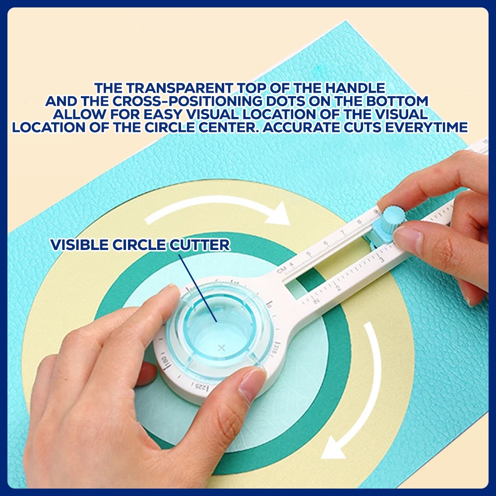 KW-TRIO Round Circle Cutter Knife - Large Compass Paper Trimmer for DIY ...