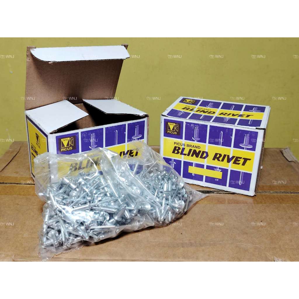 PICUS Blind Rivets Sliver (20PCS 1 BOX) 1/8x1/2, 5/32x1/2, 1/8x3/4, 5 ...