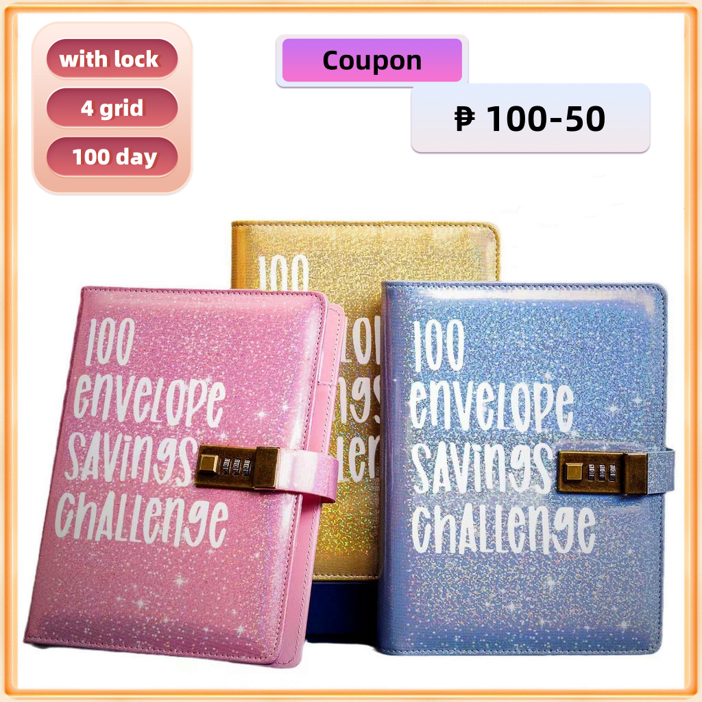 100 envelope savings challeng Locker Binder Set Binder Cash Money ...