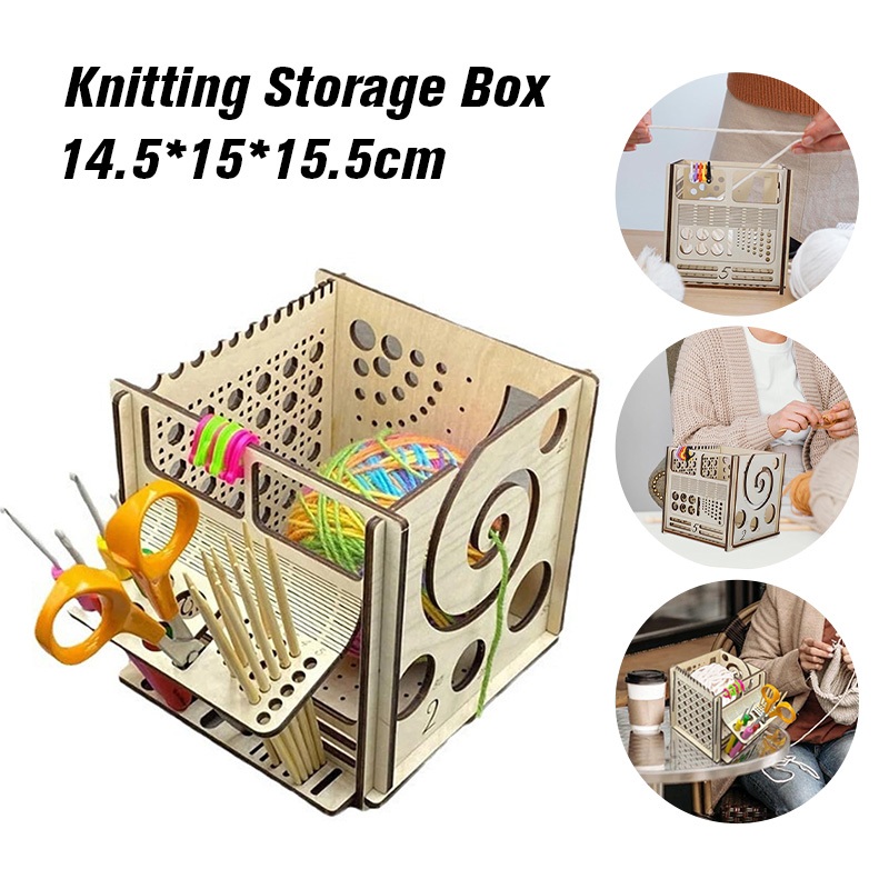 Wooden Yarn Bowl Multi Purpose Yarn Ball Box for Crocheting ...