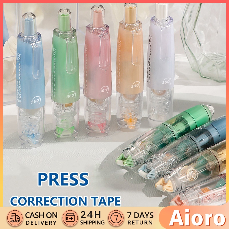Colorful 360° Rotatable Correction tape Press Type 5M Replaceable ...