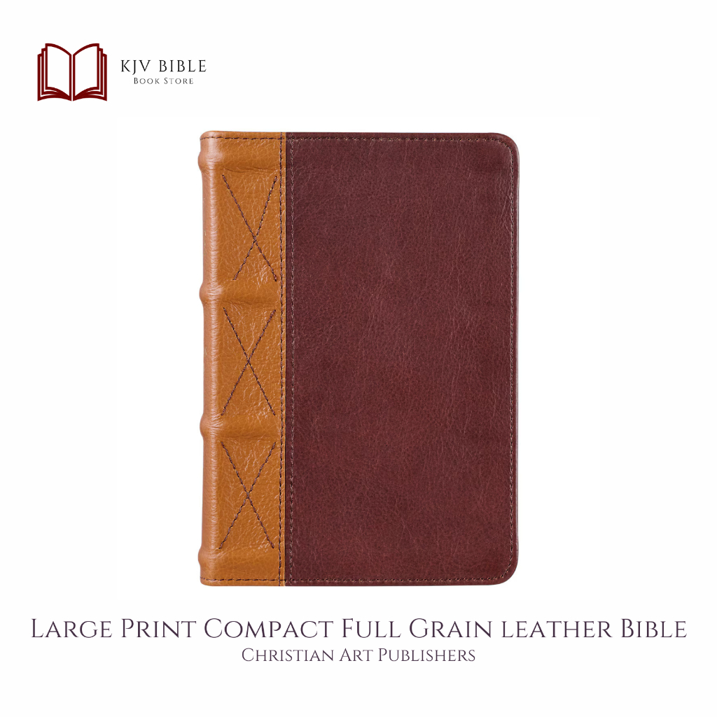 KJV155 | King James Version Large Print Compact Saddle Tan Full Grain ...