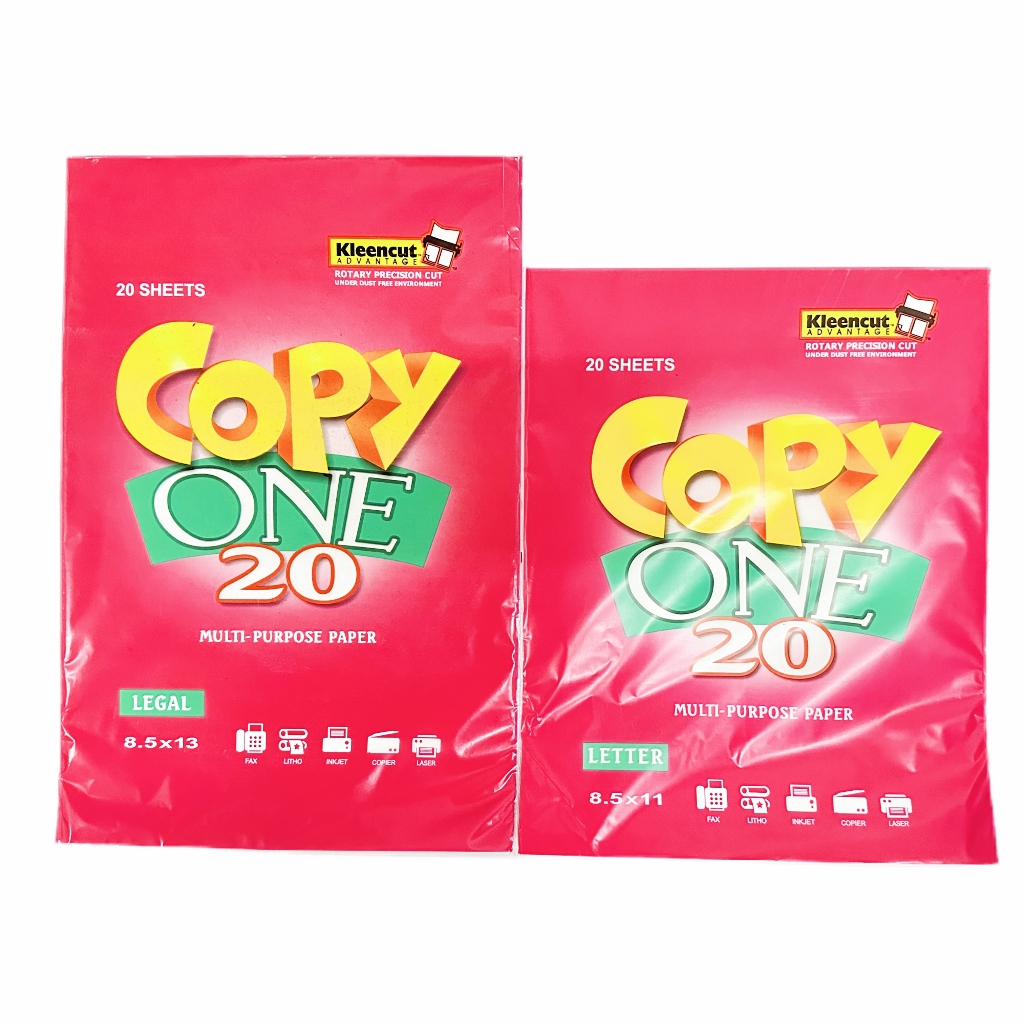 20 Sheets Copy One Bond Paper Multi-Purpose Paper Short / Long | Shopee ...