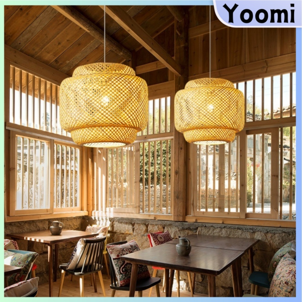 Weaving lights Ceiling Pendant Creative Bamboo Woven Retro Style ...