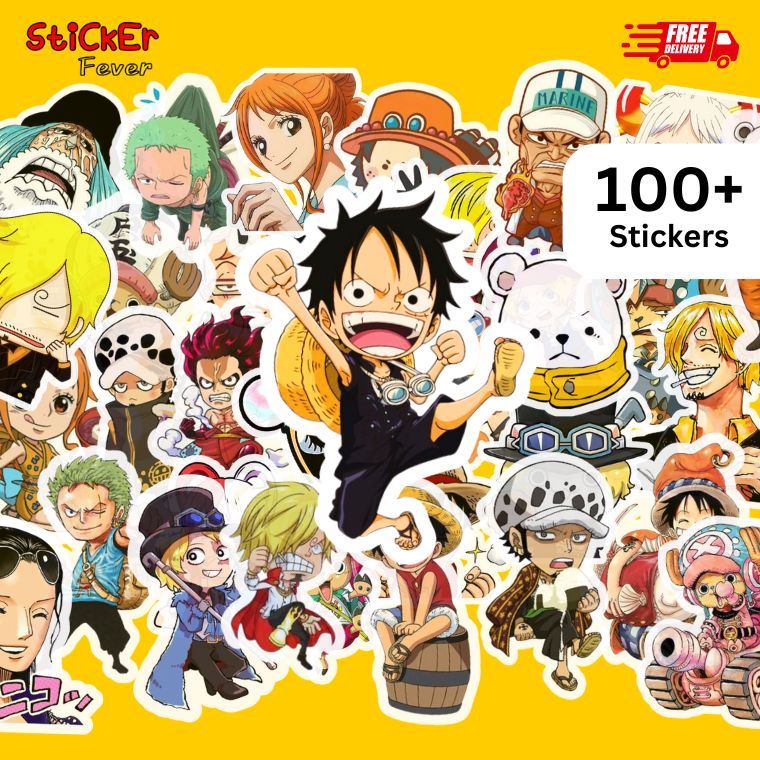 StikckerFever 100pcs Set Cute One Piece Anime Stickers Cartoon Doodle ...