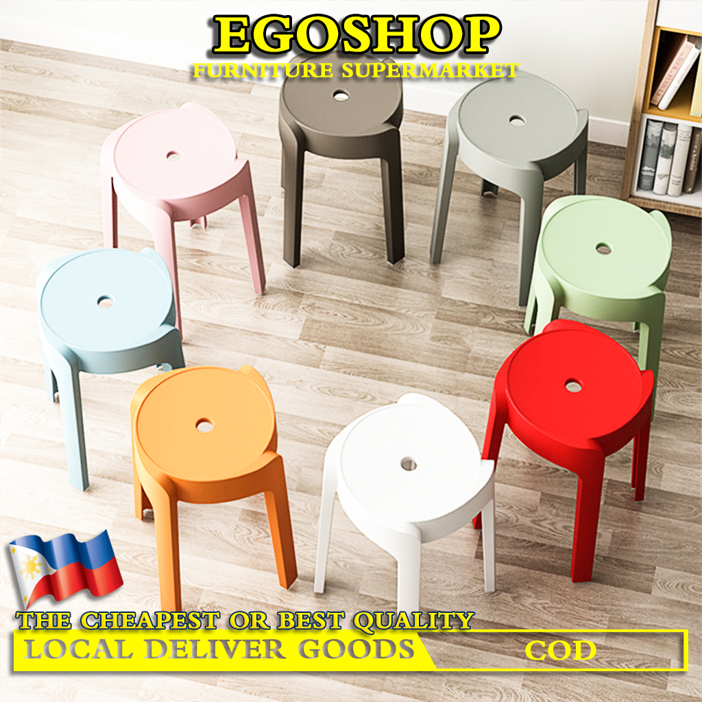 Minimalist Nordic circular whirlwind plastic stool, multifunctional and ...