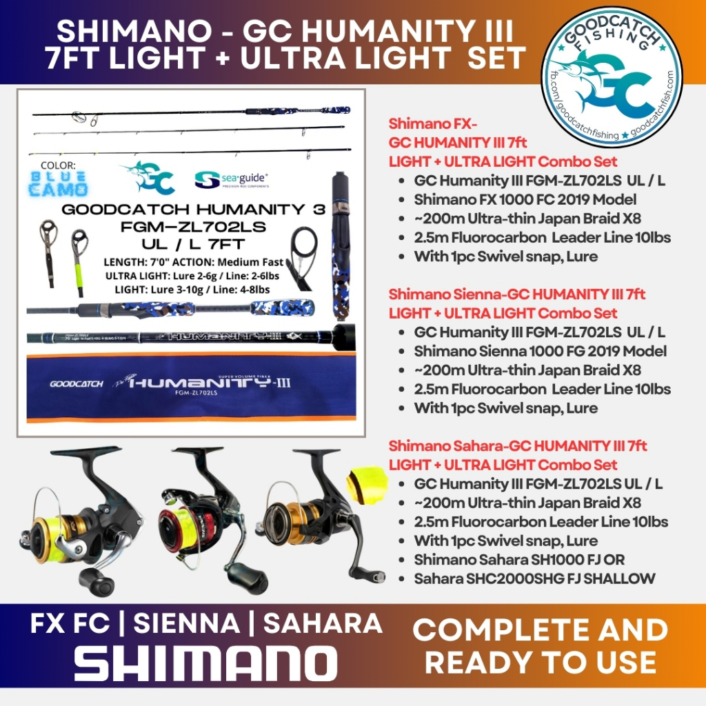 GoodCatch GC Humanity 3 and Shimano FX / Sienna / Sahara 1000 7ft UL ...