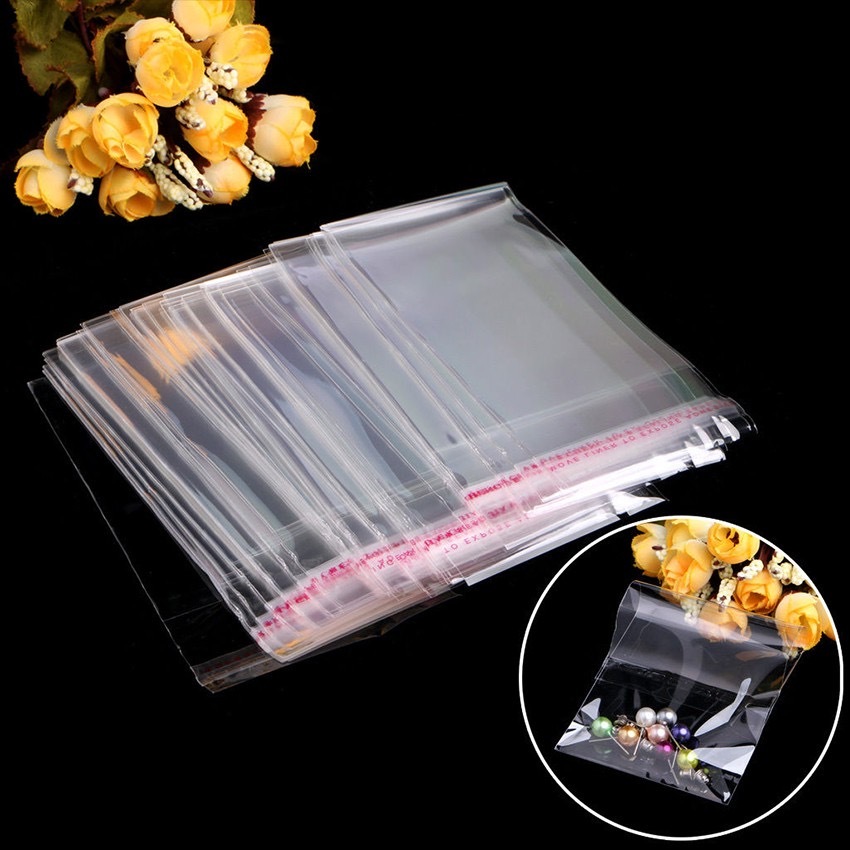 100Pcs OPP plastic packaging bag self-adhesive seal 4R photo protective ...