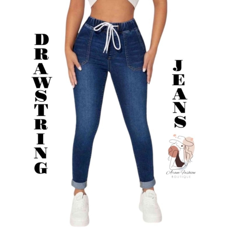 GARTERIZED JEANS | DRAWSTRING PRELOVED ( NEW ARRIVAL ) | Shopee Philippines