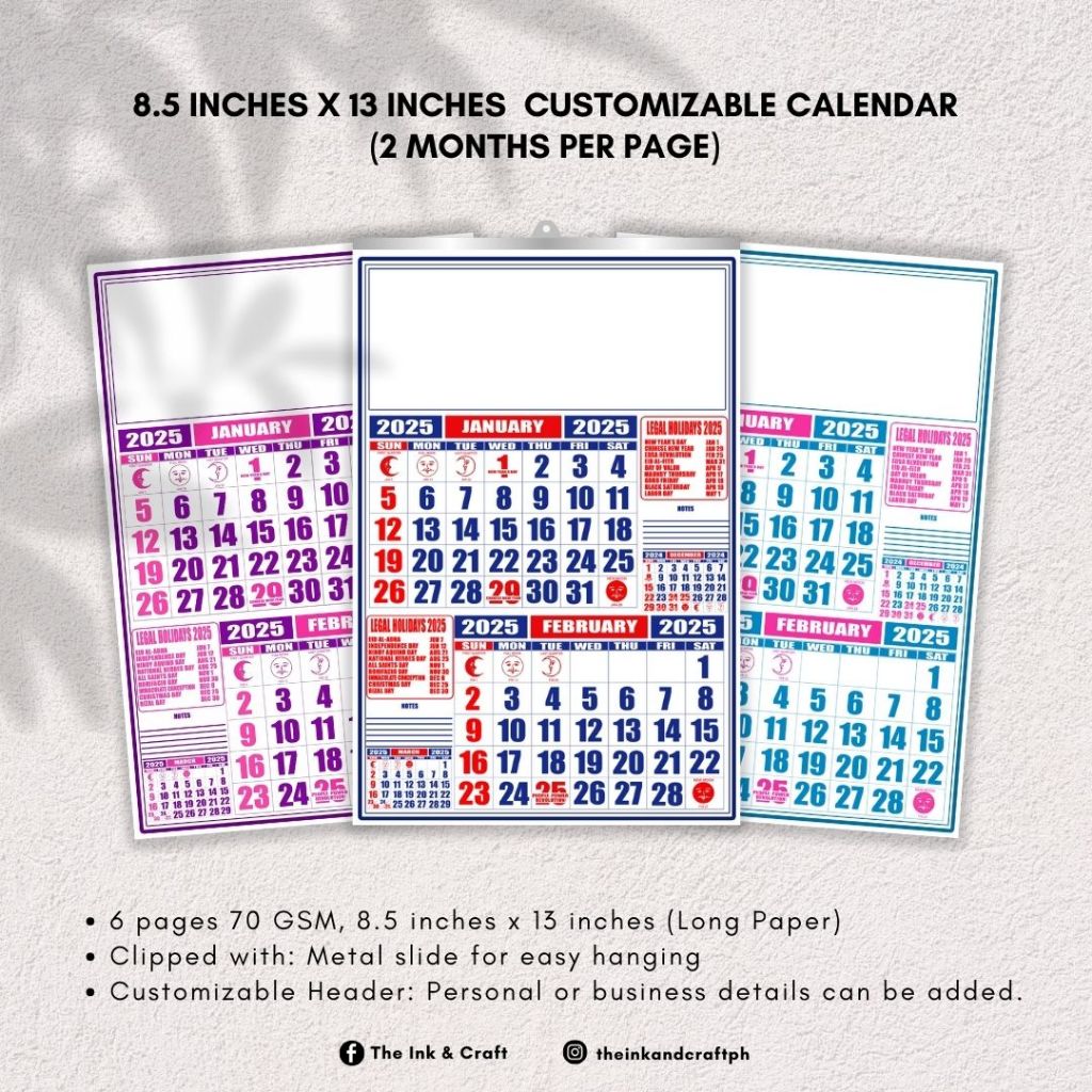 COMMERCIAL/PERSONALIZED 2025 CALENDAR | Shopee Philippines
