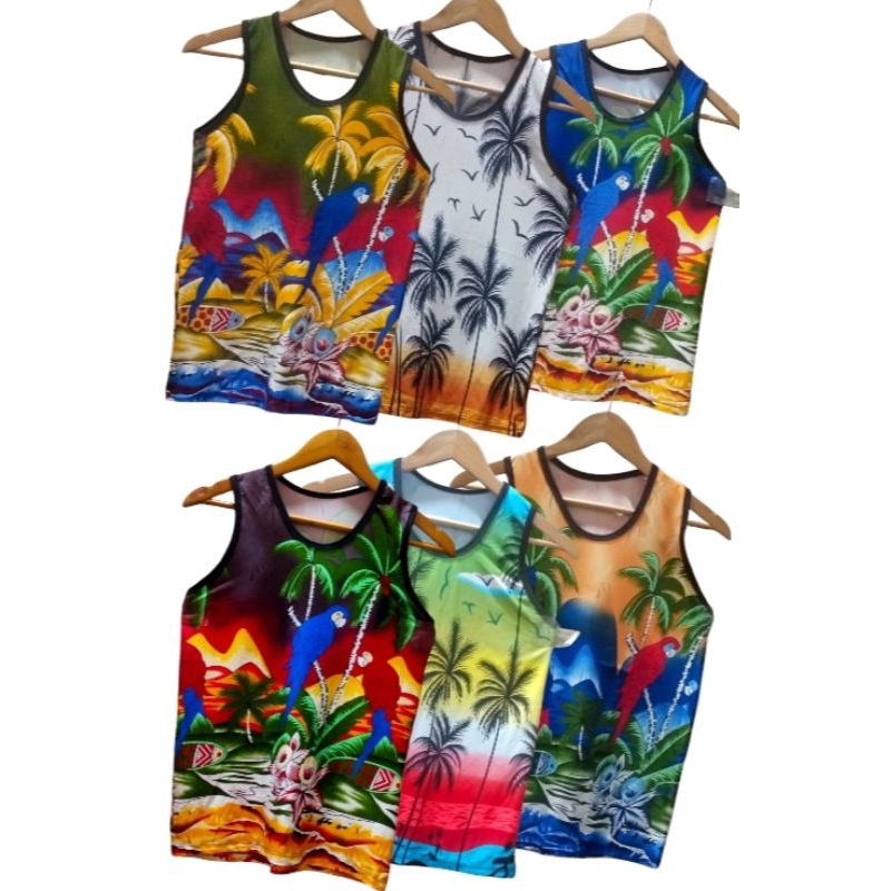 6 pcs. Printed Sando For kids Alangan Assorted Colors 10-12 yrs old ...