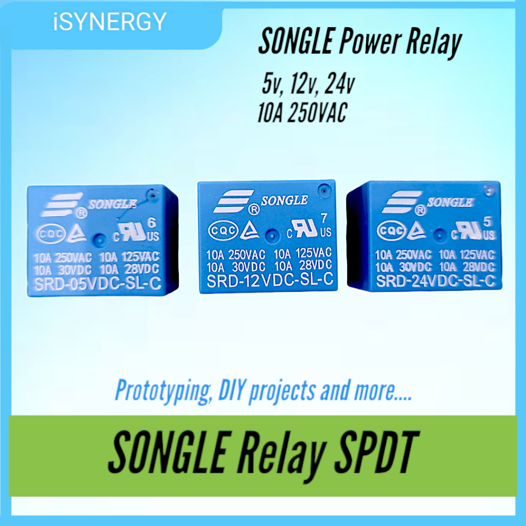 SONGLE Relay SPDT 5 Pins 5VDC | 12VDC | 24VDC 10A 250V | Shopee Philippines