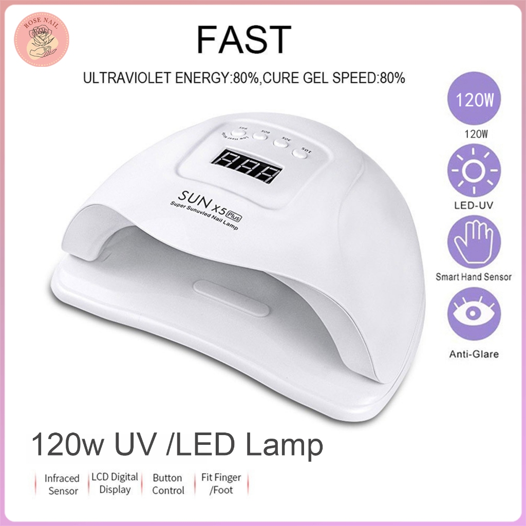 120W Nail Lamp SUN X5 Plus UV Light Nail Dryer 36 Led Lights Machine ...