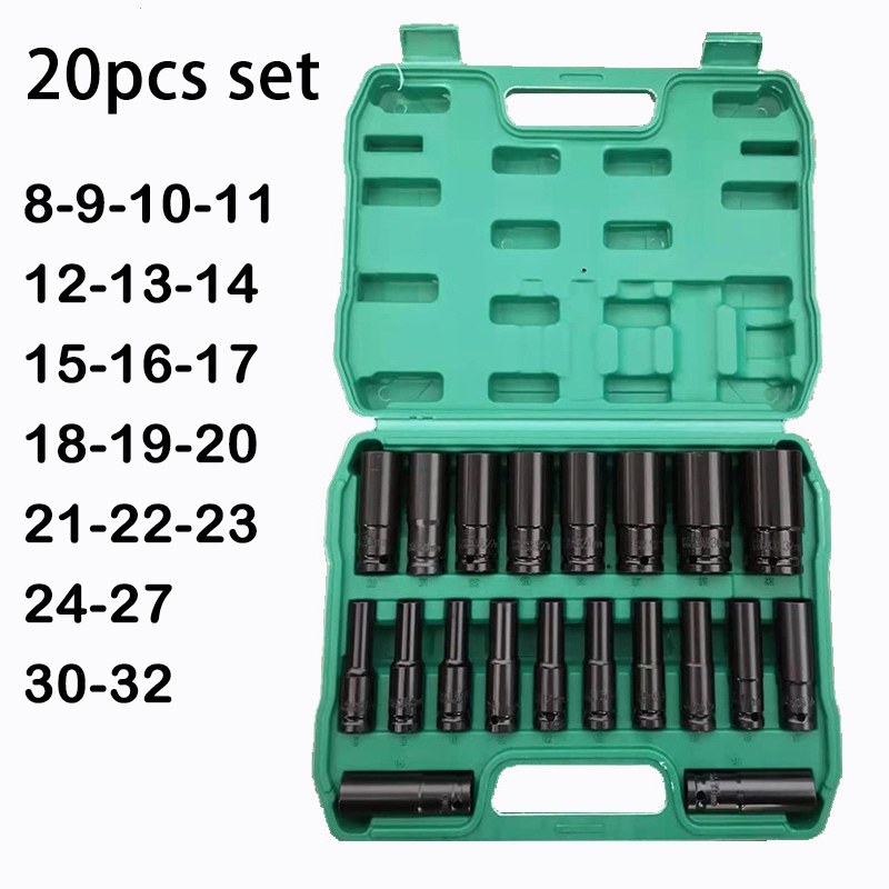 1/2 Inch Drive Hex Impact Socket Set Universal Socket Metric Sizes ...