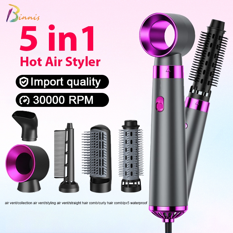 Binnis In1 Hair Dryer Comb Hair Curling Straightening Hair Styling  Straightener Air-wrap styler