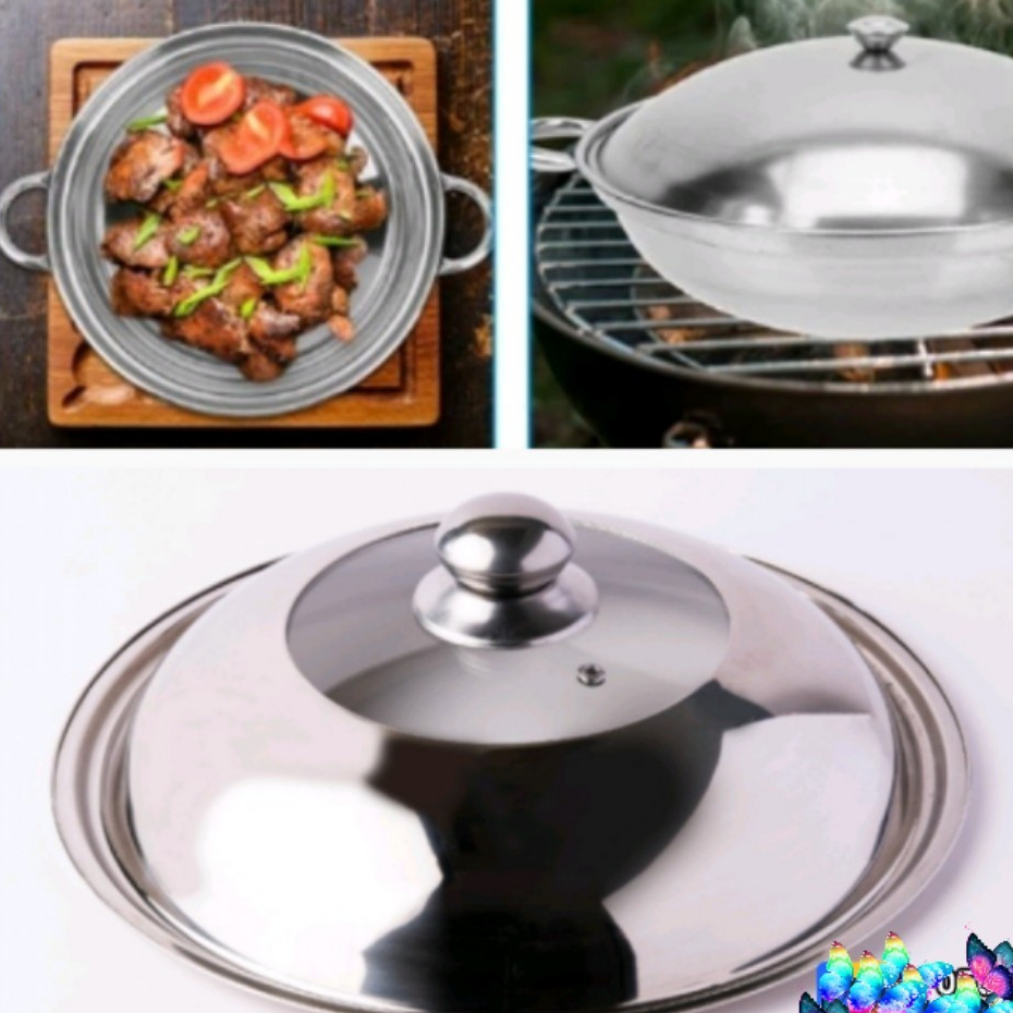POT COVER STAINLESS STEEL COOKING PAN LIDS EASY TO COVER | Shopee ...