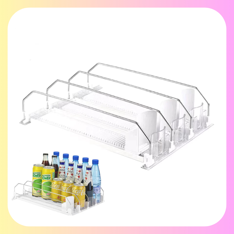 Drink Organizer Soda Dispenser Drink Rack Practical Fridge Drink Pusher ...