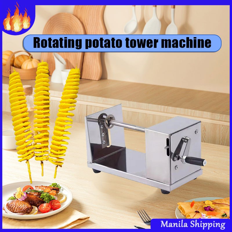 Manual Potato Tower Machine Commercial Stainless Steel Cyclone Hand ...