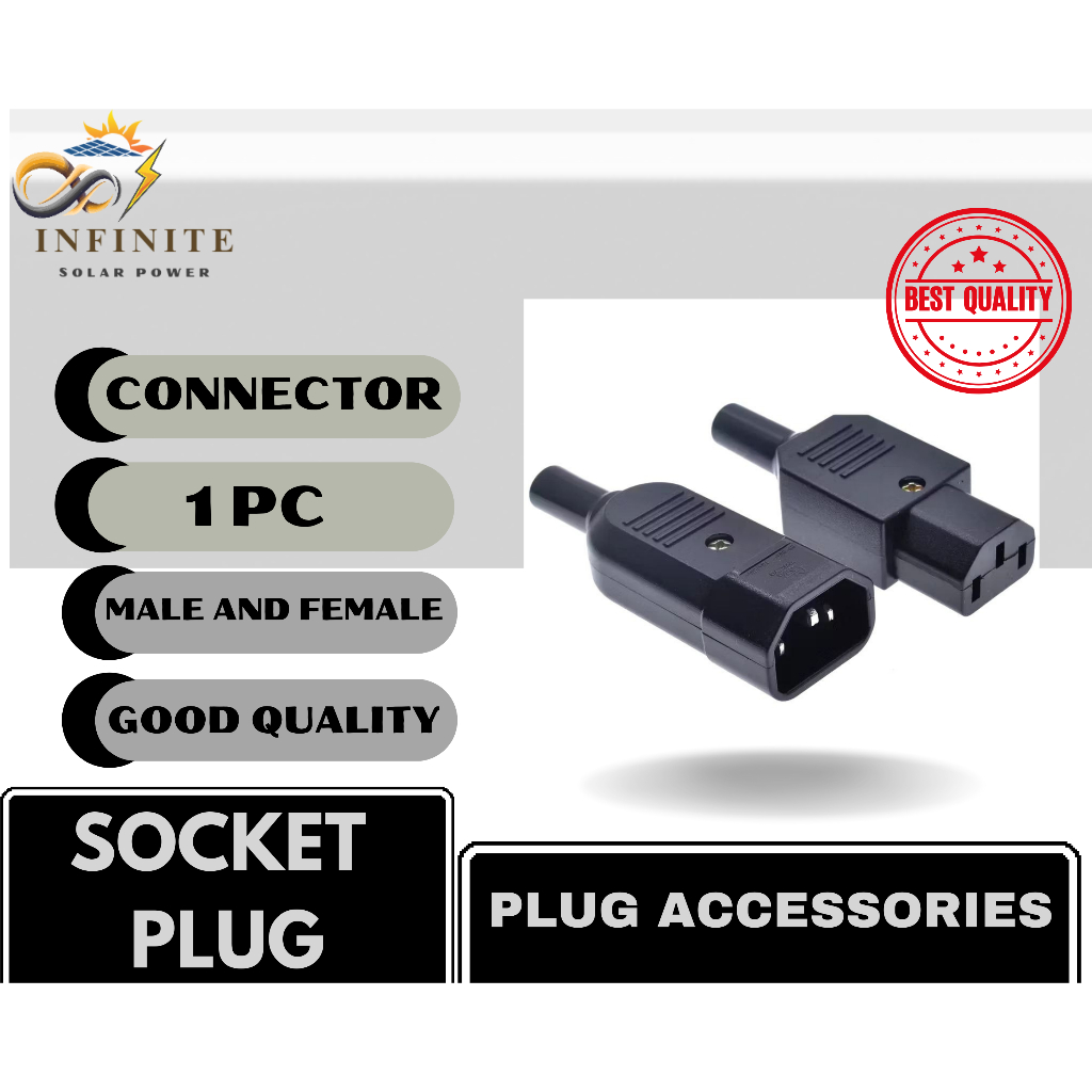 Receptacle Socket Plug Black 3 Pin 10A 250V Power Connector Straight ...