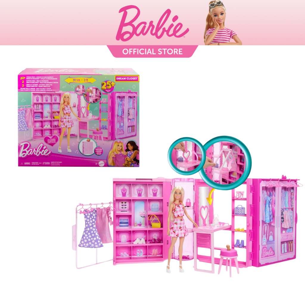 Barbie Dream Closet Toy Playset with Blonde Fashion Doll Clothes  Accessories Gift for Girls
