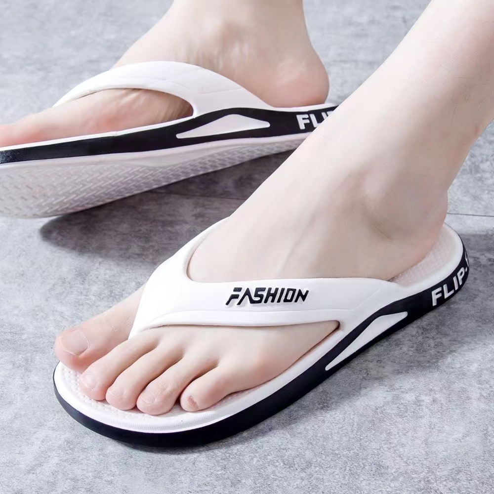 NEW Slippers for mens Flip-flops men's casual clip-on rubber wearable ...