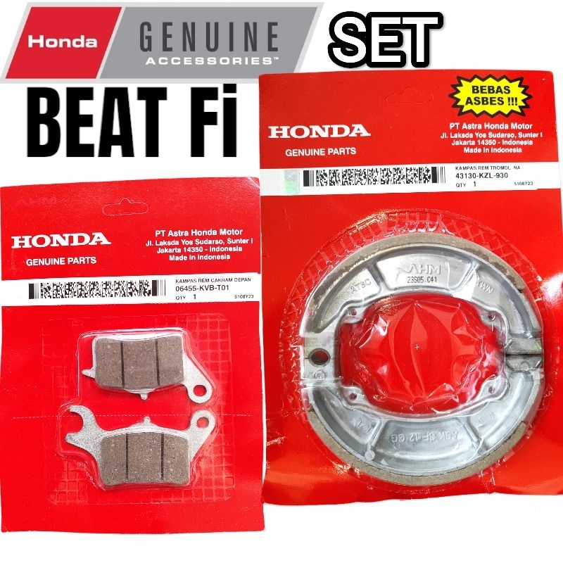 Honda Beat Fi Brake Pad Kit Set Front and Rear Genuine Parts | Shopee ...