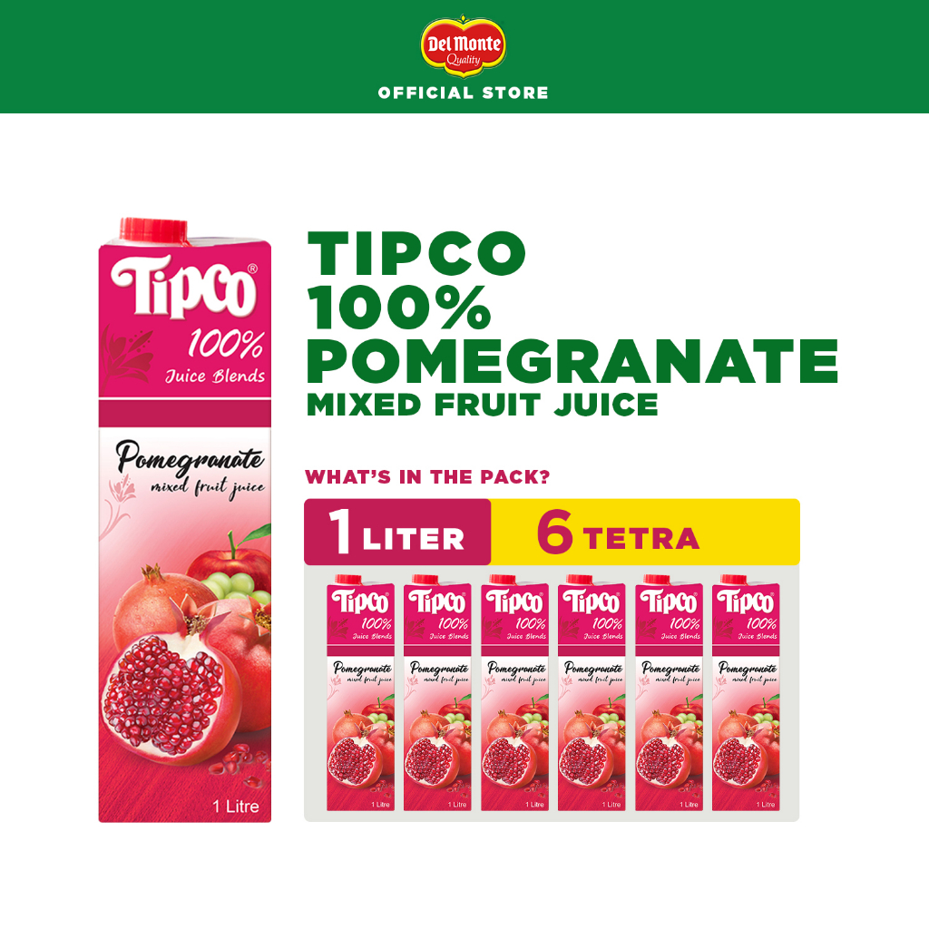 Tipco 100 Pomegranate Mixed Fruit Juice With Vitamin Ace 1l X 6 Shopee Philippines 5113