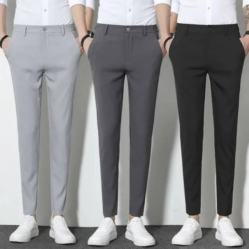 5 Colors Mens Formal Pants Trousers Business Casual Fashion | Shopee ...