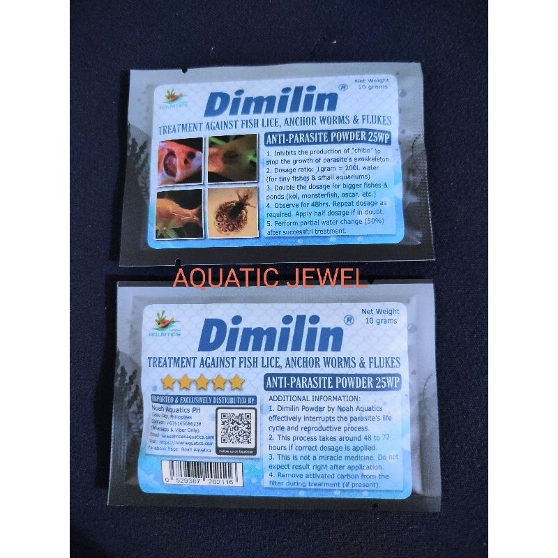 DIMILIN POWDER 10g (25wp)Anti Parasite}Anti Kuto/Treatment Fish lice/Anti Anchor Worms Shopee