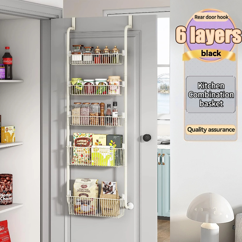 Wall Mounted Storage Rack Kitchen Spice Rack Organizer Behind Door
