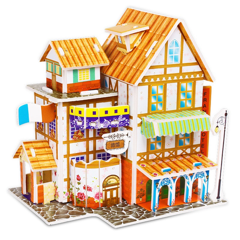 Diy 3D puzzle For Kids Education Toys manual assembly model house ...