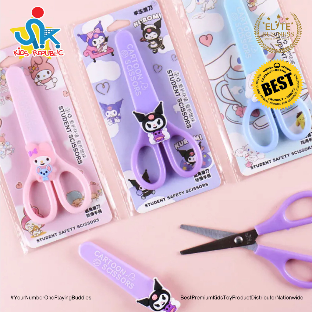 Random Cute Cartoon Kids Safety Round Head Scissors Student Paper ...