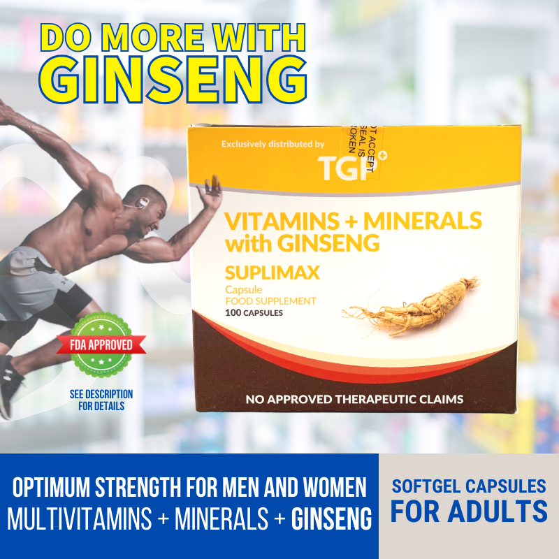 (Pharmaton / Ultima Generic) Suplimax Multivitamins + Minerals + Ginseng Softgel Capsules