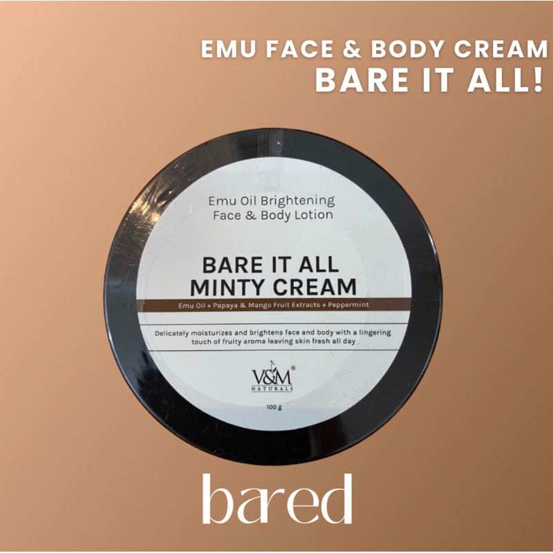 Bared- V&M Naturals Bare It All Minty Cream 100g (scented & unscented ...