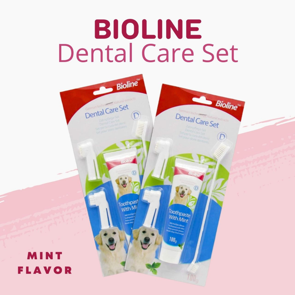 Bioline Dog Dental Hygiene Set Toothpaste, Pet Toothbrush Shopee