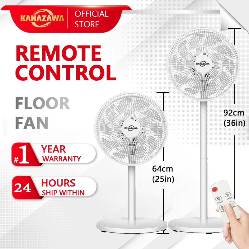 KANAZAWA Electric Fan With Remote Control 15 Blades 3-Gear Strong Wind ...