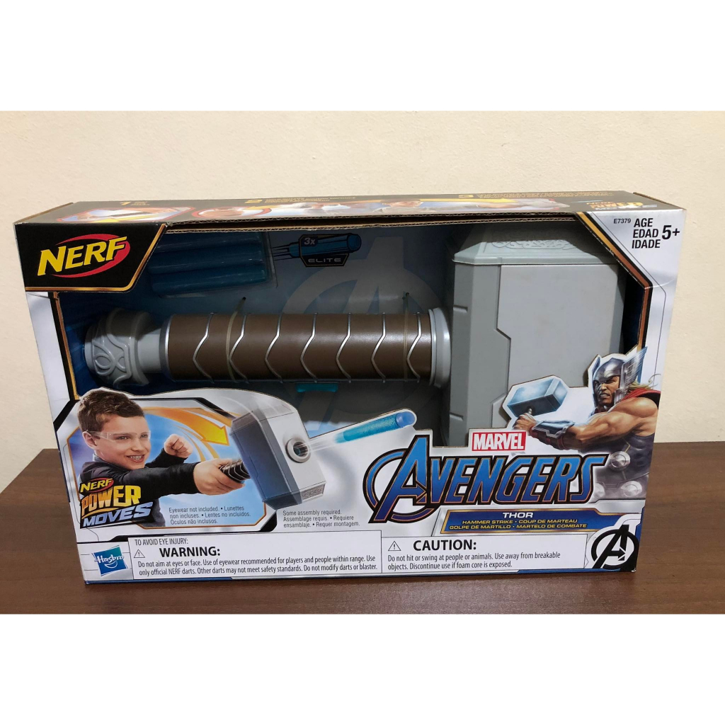 Avengers NERF Power Moves Marvel Thor Hammer Strike Hammer NERF Dart