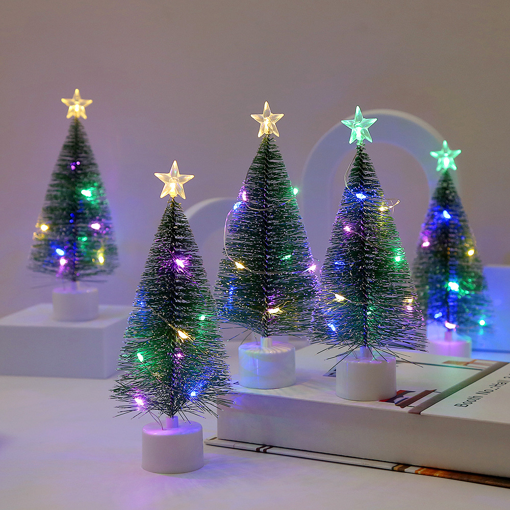 LED colorful light-emitting Christmas pine needle tree window desktop ...