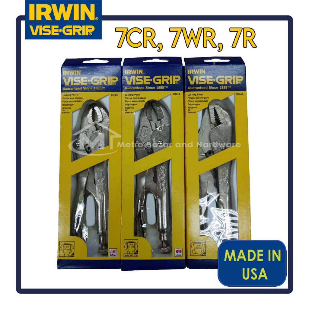3pc Set Original Irwin Vise Grip Locking Pliers 7R, 7WR, 7CR MADE IN