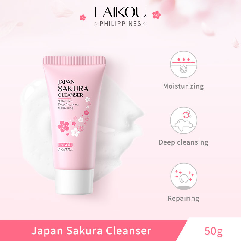 LAIKOU Japan Sakura Cleanser Facial Cleansing Remove Blackheads Cherry