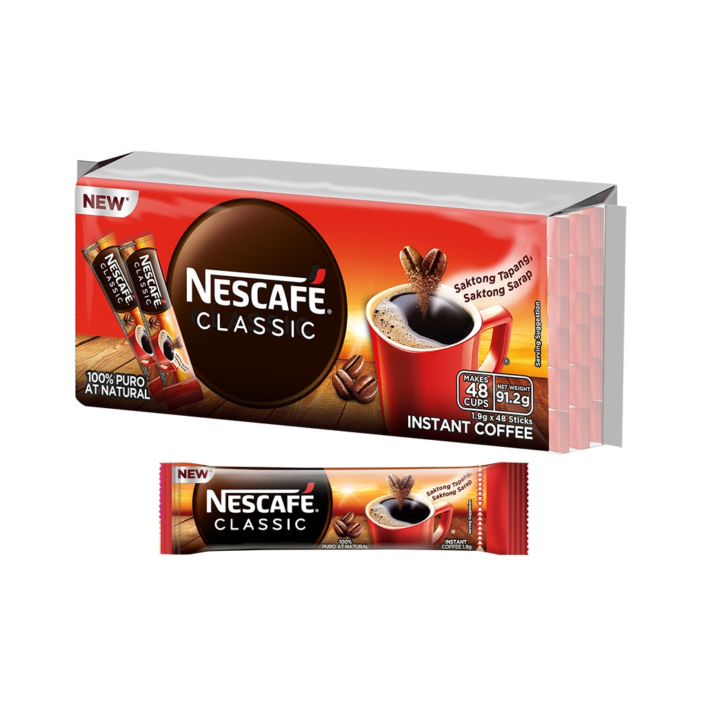 Nescafe Classic Instant Coffee Sticks 1.9g Pack of 48 Sticks Shopee
