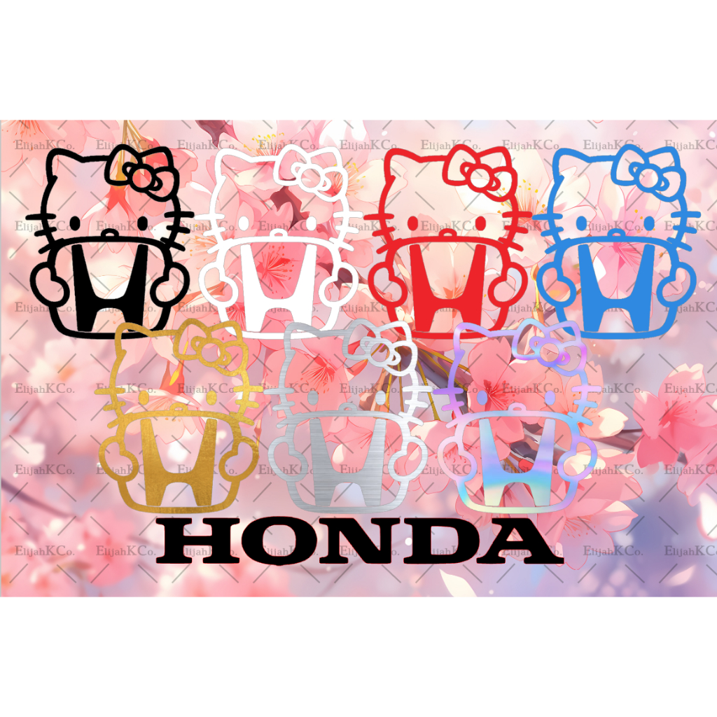 Hello Kitty Honda Decals Car Sticker WITH FREEBIES!!! | Shopee Philippines
