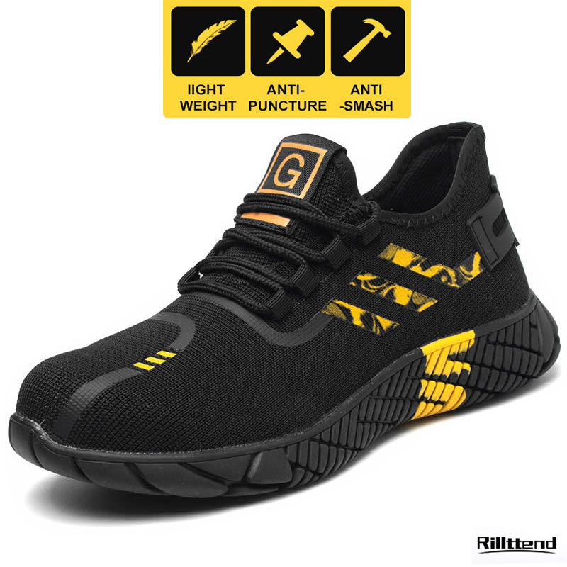 【Ready Stock】Safety Shoes for Men Steel toe Breathable Lightweight  Anti-smash Anti-slip Sneakers
