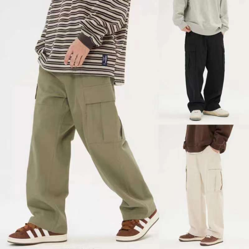 HUILISHI S-Lsize 6 Pocket Men's Fashion Casual Straight Loose